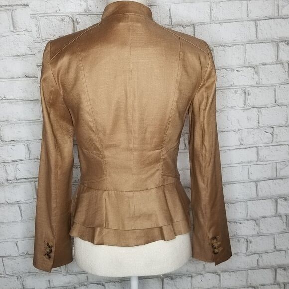 Cropped Linen Blazer Tan - Picture 5 of 8